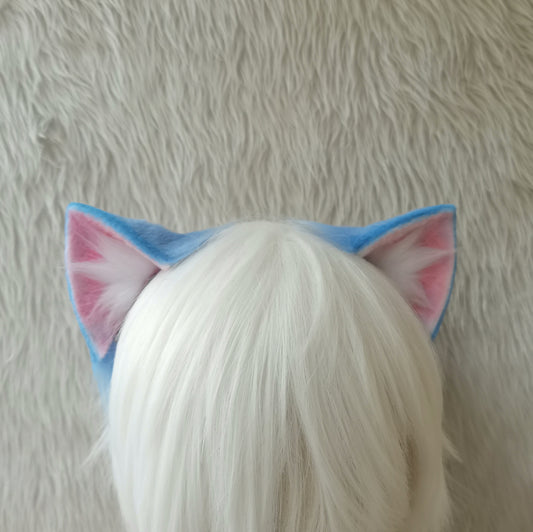 Cosplay Ram Rem Ears Rem Headband Cat Ears Kit Cosplay Blue Headdress Furry Rem Hairband Costume Accessories Custom Animal Ears