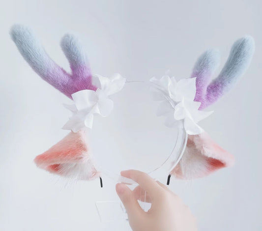 Cosplay Deer Ears Kit Cosplay Headband Hairband Cosplay Deer Ears Costume Accessories Christmas Custom Animal Ears