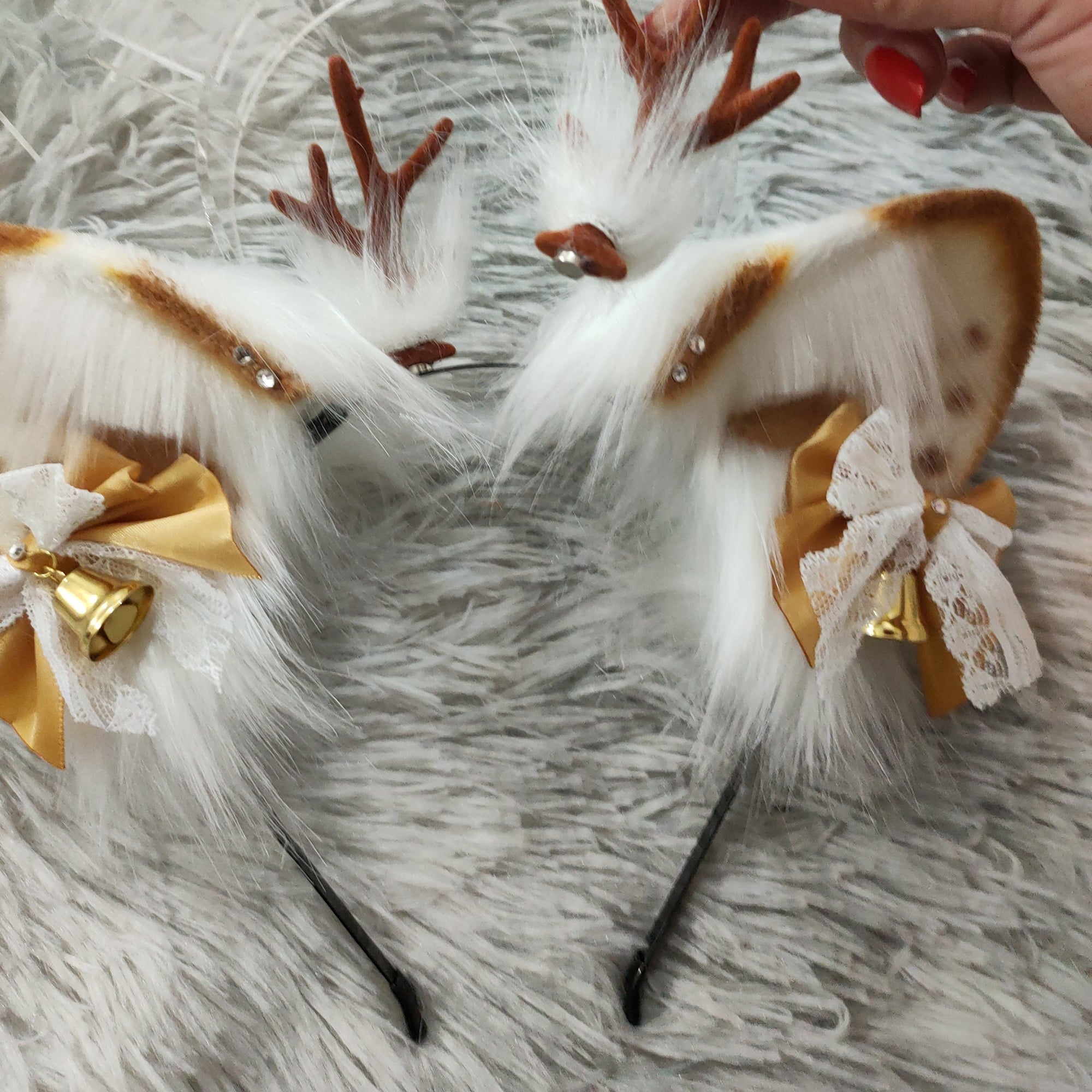 Furry Deer Ears Kit Cosplay Headdress Hairband Cosplay Deer Ears