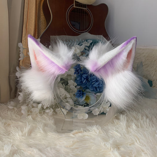 Cosplay Fox Ears Kit Cosplay Purple Fox Headband Hairband Cosplay Animal Costume Accessories Custom Ears