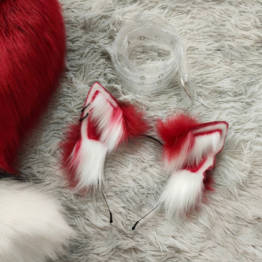 Furry Fox Ears Tail Kit Cosplay Headdress Hairband Cosplay Fox Ears Costume Accessories Halloween Cosplay Animal