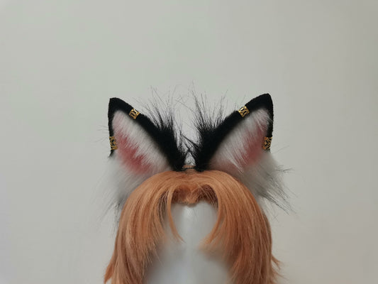 Cosplay Fox Ears Cosplay Fox Headband with Pink Cochlea Cosplay Cat Hairband Cosplay Animal Costume Accessories Custom Wolf Ears Furry Ears Faux Fur