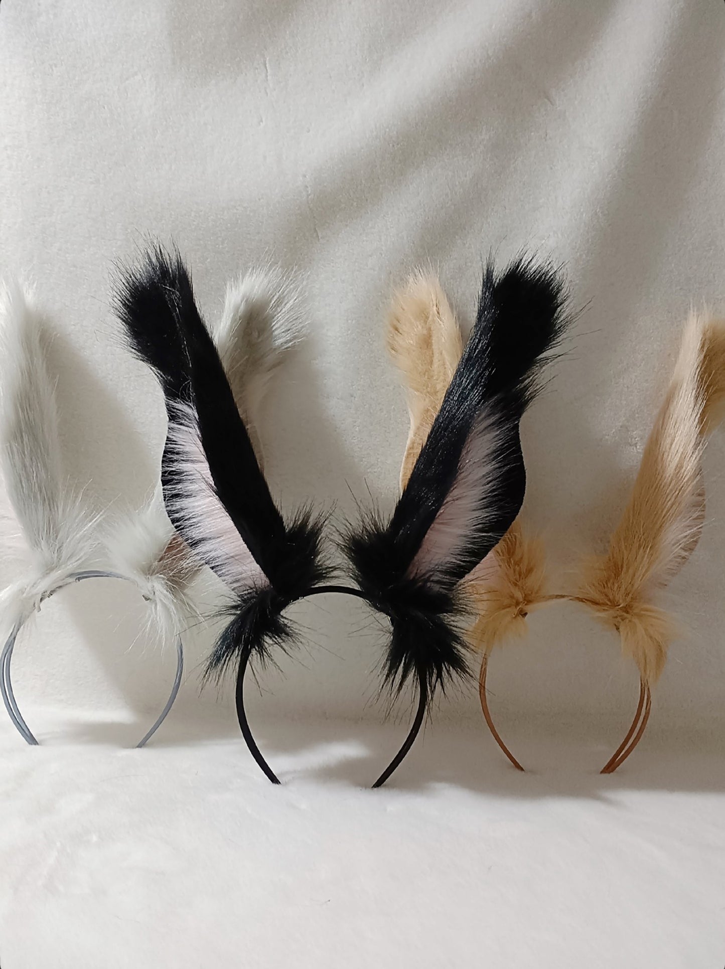 Cos Rabbit Ears Kit Cosplay FF14 Rabbit Headband Hairband Cosplay Bunny Ears Costume Accessories Halloween Cosplay Animal Ears Furry Ears Faux Fur