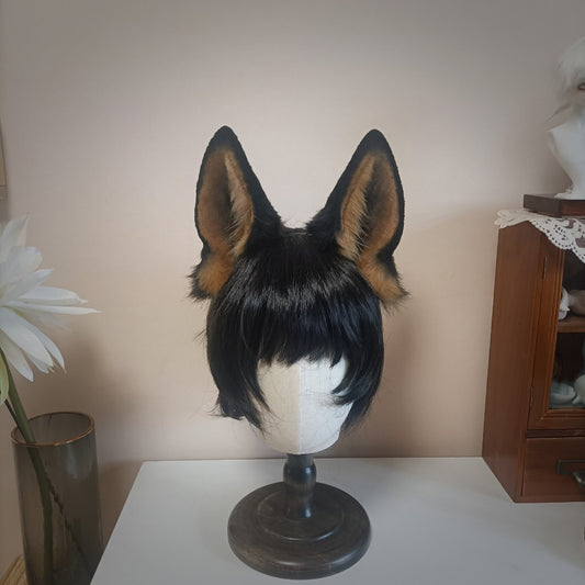 Cosplay Dog Ears Cosplay Doberman Headdress German Shepherd Headband Cosplay Doggie Ears Custom Animal Costume Accessories Halloween Ears Furry Ears Faux Fur