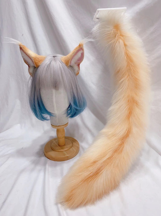 Cosplay Orange Cat Ears Tail Kit Cosplay Cat Headband Hairband Orange Cat Ears Costume Accessories