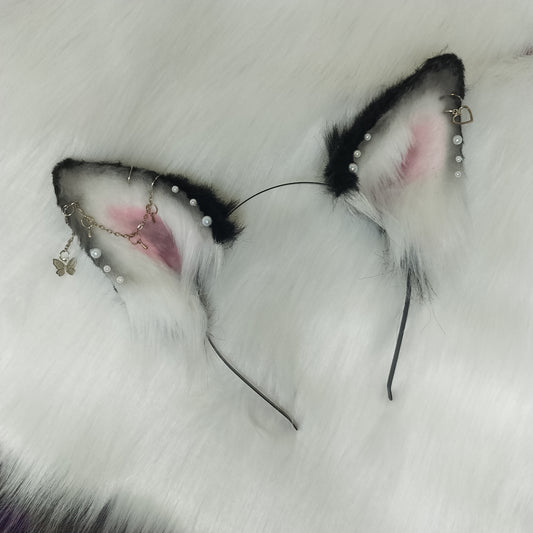 Cosplay Dog Ears Kit Cosplay Husky Headband Hairband Cosplay Doggie Ears Costume Accessories Halloween Custom Animal Ears