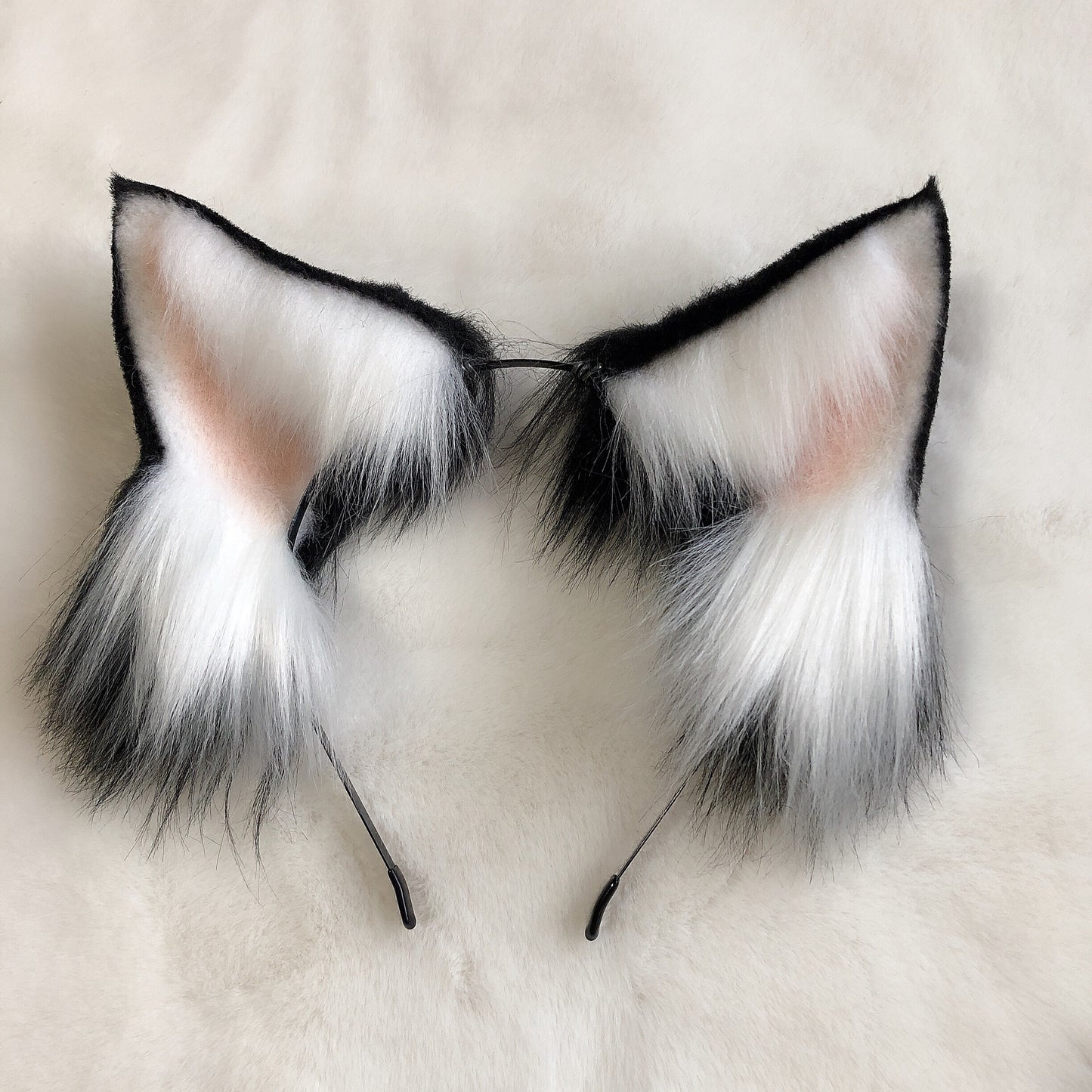 Cosplay Husky Ears Tail Kit Cosplay Headdress Hairband Cosplay Alaskan Malamute Ears and Tail Costume Accessories