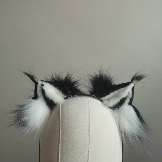 Cosplay Fox Ears Kit Cosplay Black Fox Ears Headdress Hairband Cos Animal Hairclips Costume Accessories Custom Ears Furry Ears Faux Fur