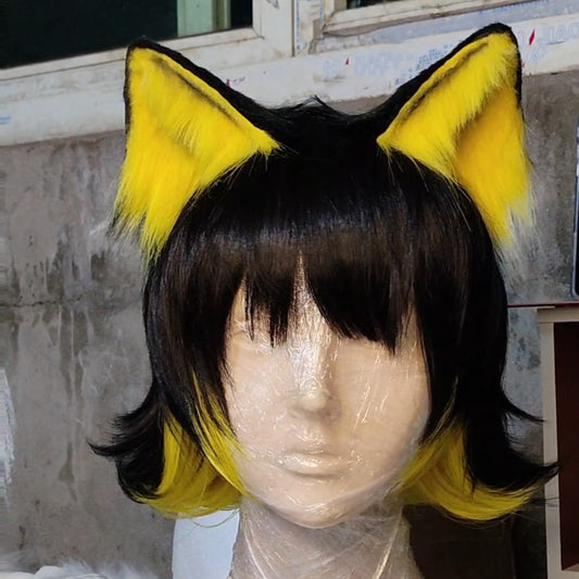 Cosplay Fox Ears Cosplay Yellow Fox Headband Cosplay Cat Hairband Cosplay Animal Costume Accessories Custom Wolf Ears Furry Ears Faux Fur