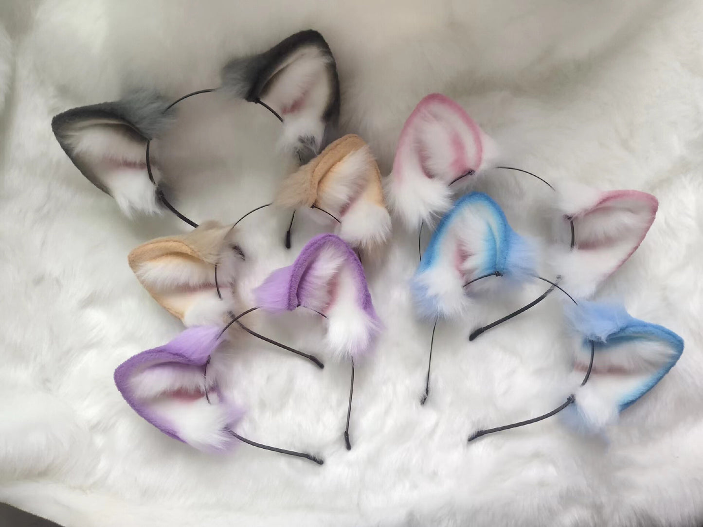 Cosplay Cat Ears Kit Cosplay Headband Hairband Cosplay Grey Cat Costume Animal Accessories