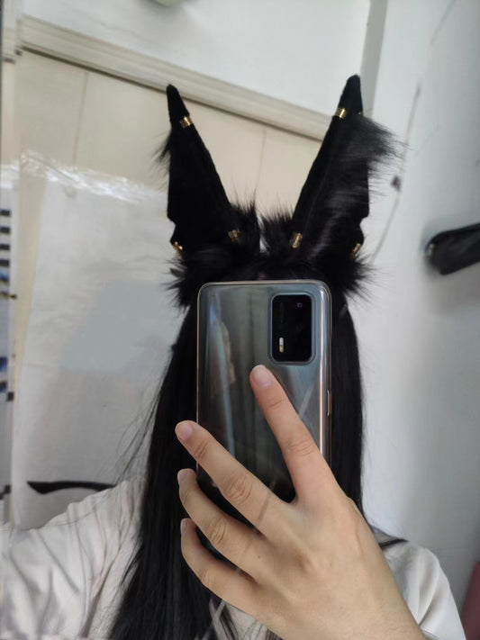 Cosplay Fox Ears Kit Cosplay Headpin Hairband Cosplay Anubis with Accessories Costume Black Fox Cos Animal Accessories