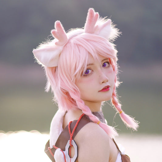 Cosplay Deer Ears Kit Cosplay Headband Hairband Cosplay Pink Deer Ears Costume Accessories Christmas Custom