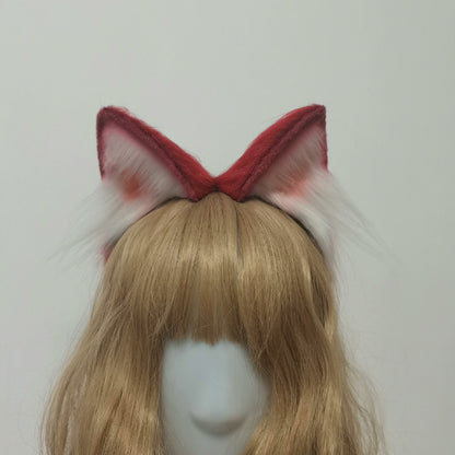 Cosplay Kaedehara Kazuha Cos Cat Ears Headband Kit Cosplay Genshin Impact Headband Hairband Cosplay Fox Costume Accessories Custom Animal Ears Furry Ears Faux Fur