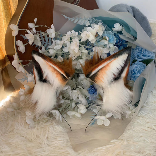 Cosplay Brown Fox Ears Kit Cosplay Headpin Hairband Cosplay Fox Costume Animal Accessories