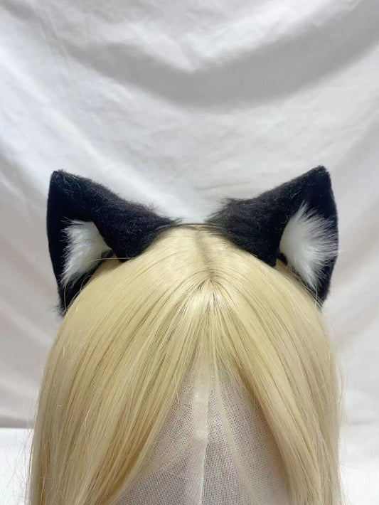Cos Cat Ears Tail Kit Fluffy Cosplay Cat Headband Hairband Black Cat Ears Costume Accessories Custom Animal Ears