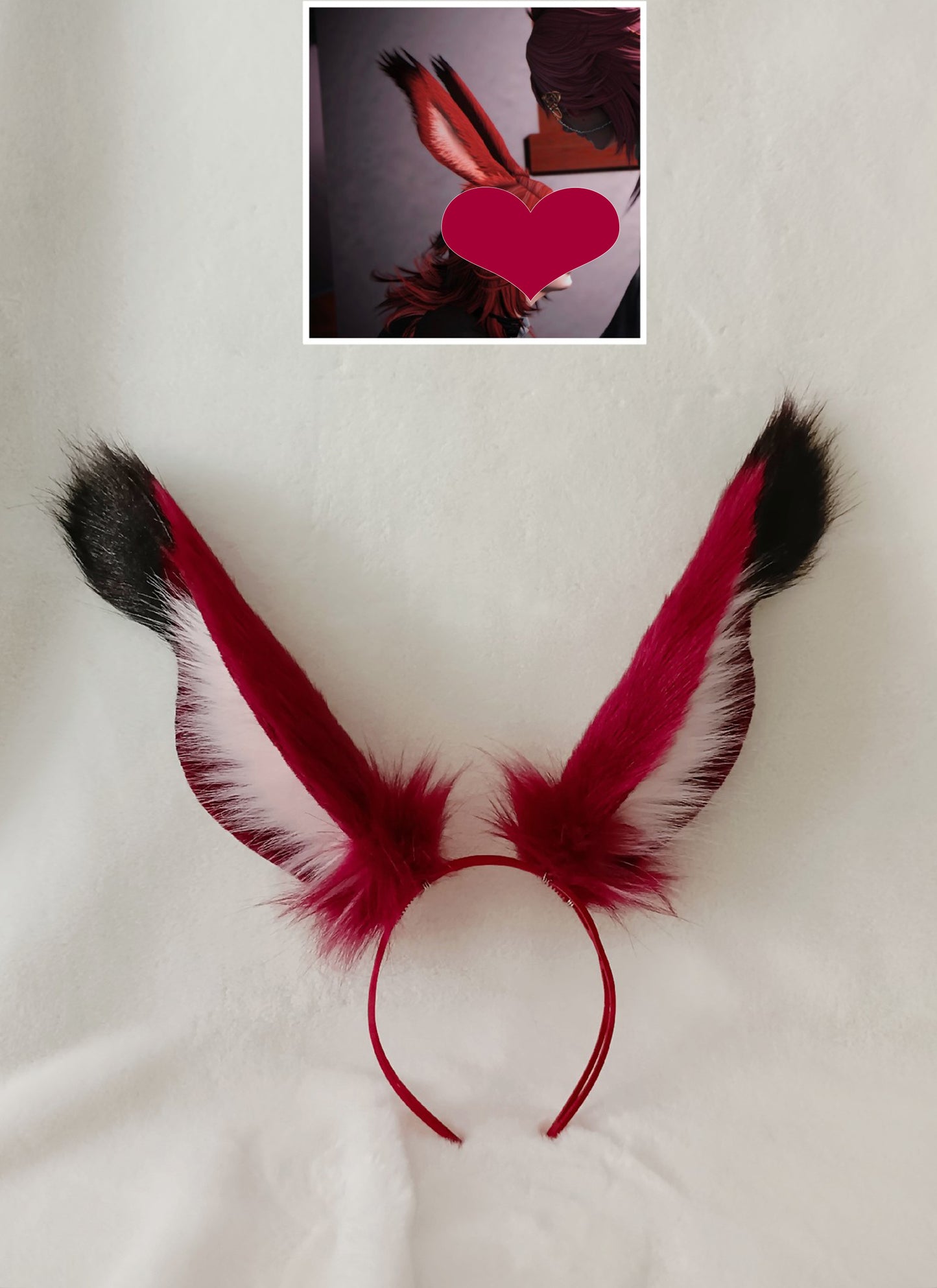 Cos FF14 Rabbit Ears Kit Cosplay Rabbit Headband Hairband Cosplay Bunny Ears Costume Accessories Halloween Cosplay Animal Ears Furry Ears Faux Fur