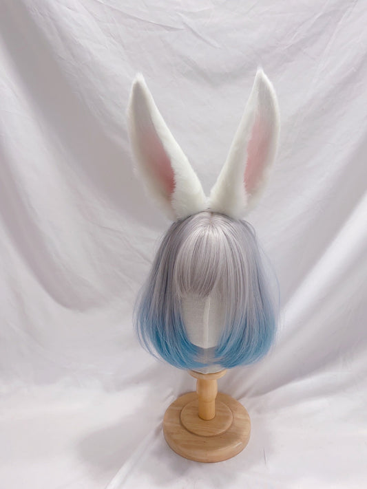 Cos Rabbit Ears Tail Kit Cosplay Bunny Headband Hairband Cosplay Bunny Ears Costume Accessories Halloween Cosplay Animal Ears Furry Ears Faux Fur