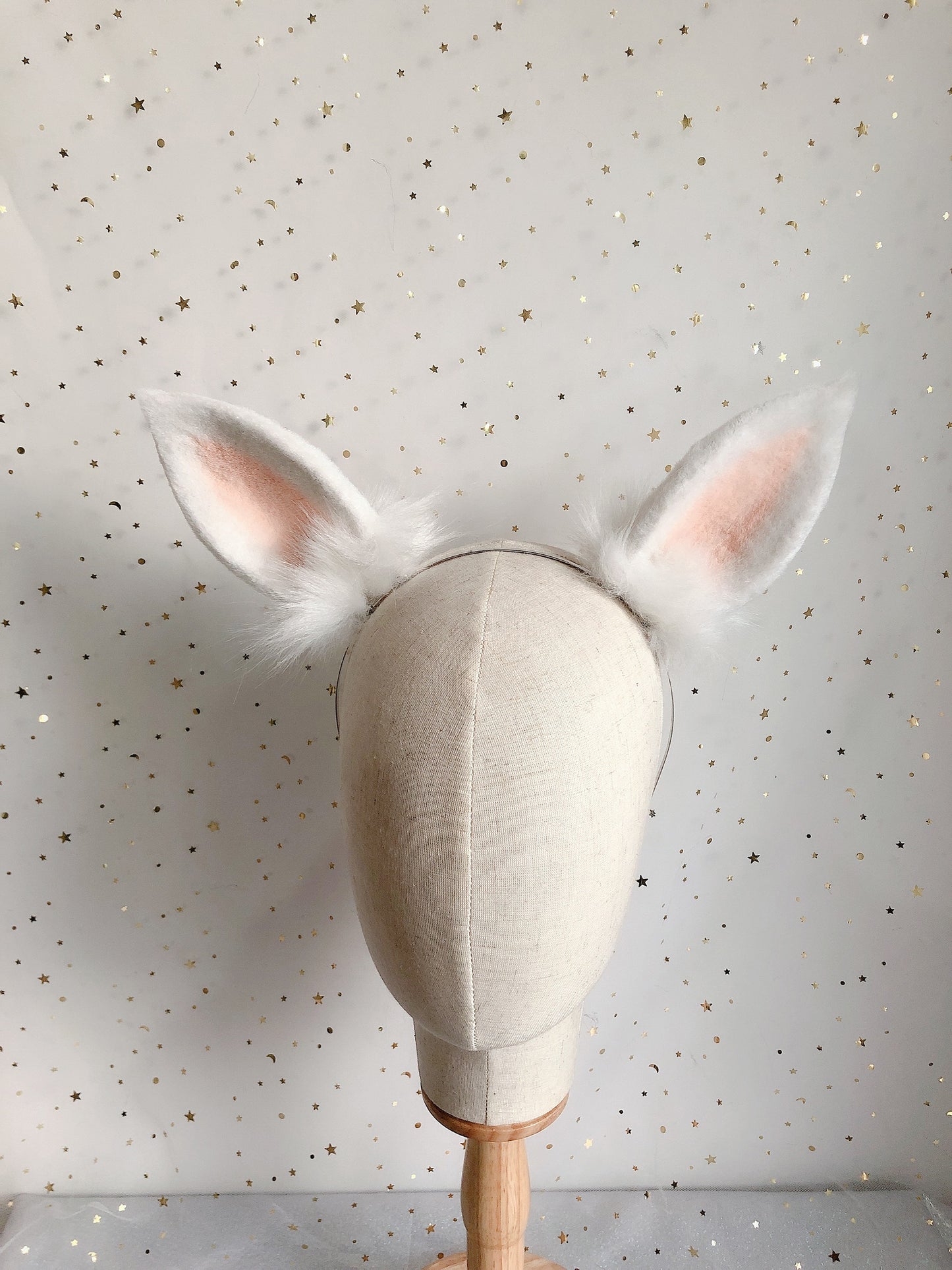 Cos Bunny Ears Kit Cosplay Rabbit Headband Hairband Cosplay Bunny Ears Costume Accessories Halloween Cosplay Animal Ears Furry Ears Faux Fur