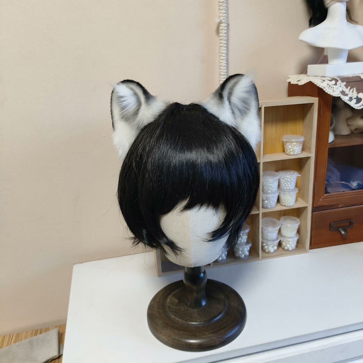 Cosplay Snow Leopard Bear Ears Hamster Ears Cos Mouse headband Cosplay Bear Headband Cosplay Raccoon Cos Accessories Animal Ears Faux Fur