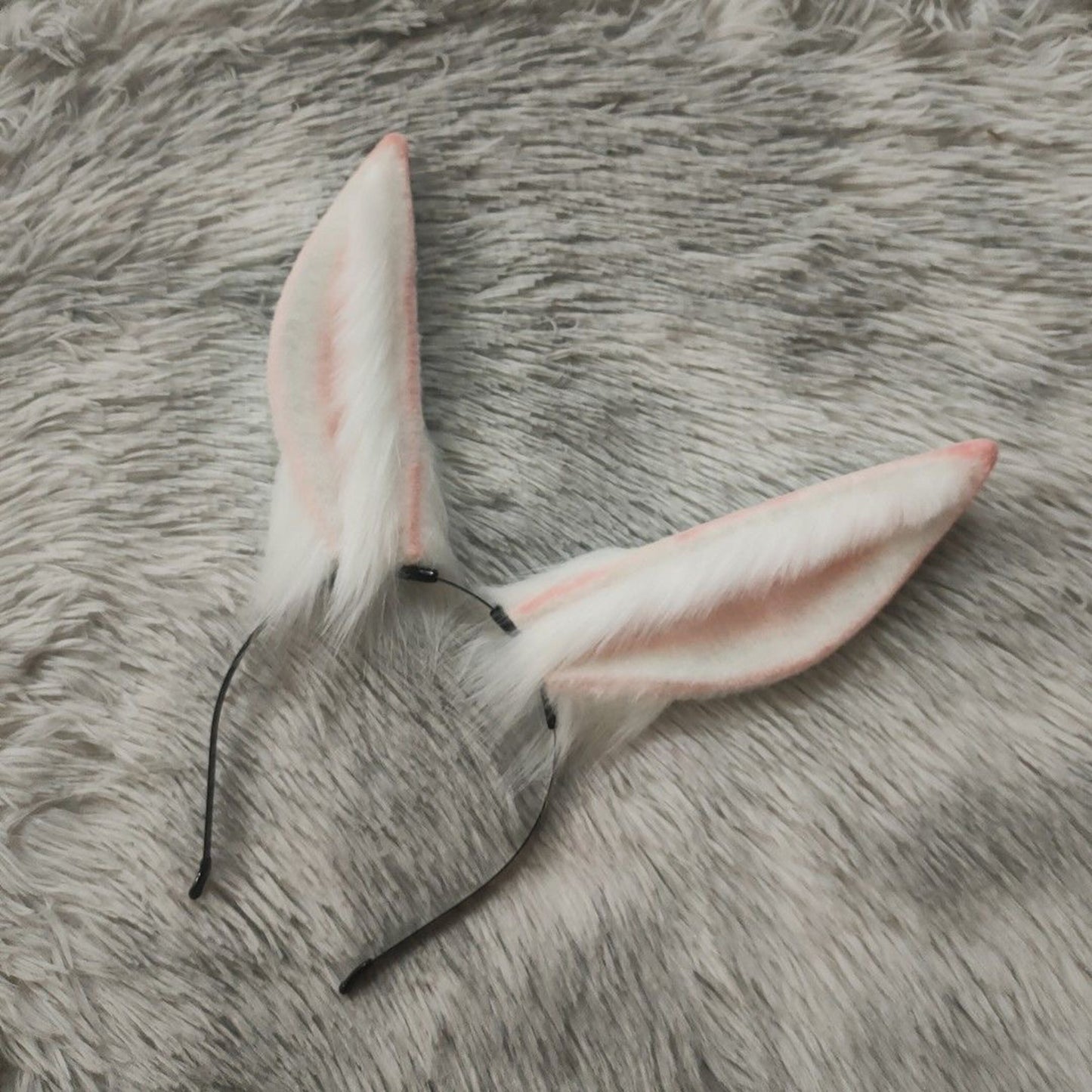 Cos Bunny Ears Kit Cosplay White Rabbit Headband Hairband Cosplay Bunny Ears Costume Accessories Halloween Cosplay Animal Ears Furry Ears Faux Fur