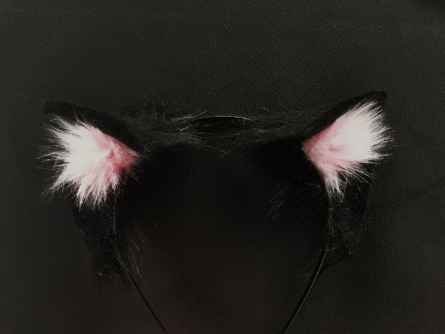 Cos Cat Heaband Cosplay Black Cat with Pink Cochlea Headdress Hairband Cat Ears Costume Accessories Custom Animal Ears