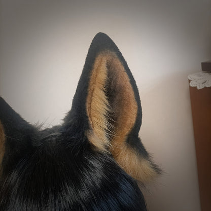 Cosplay Dog Ears Cosplay Doberman Headdress German Shepherd Headband Cosplay Doggie Ears Custom Animal Costume Accessories Halloween Ears Furry Ears Faux Fur