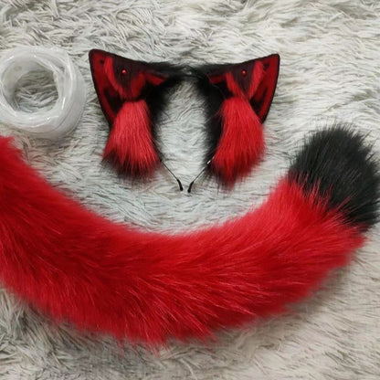 Cosplay Cat Ears Tail Kit Cosplay Headband Hairband Cosplay Cat Costume Accessories Custom Animal Ears