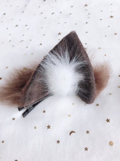 Cosplay Cat Ears Tail Kit Custom Animal Cosplay Headdress Hairband Chocolate Cat Ears Costume Accessories