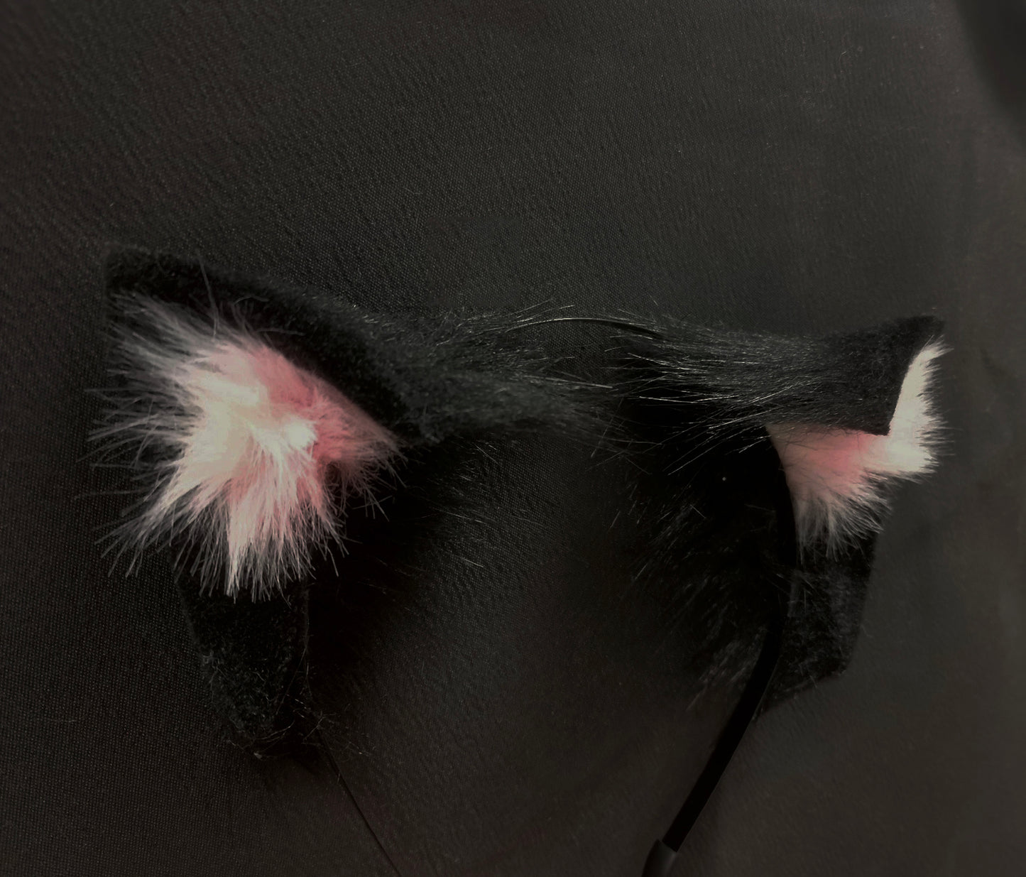 Cos Cat Heaband Cosplay Black Cat with Pink Cochlea Headdress Hairband Cat Ears Costume Accessories Custom Animal Ears