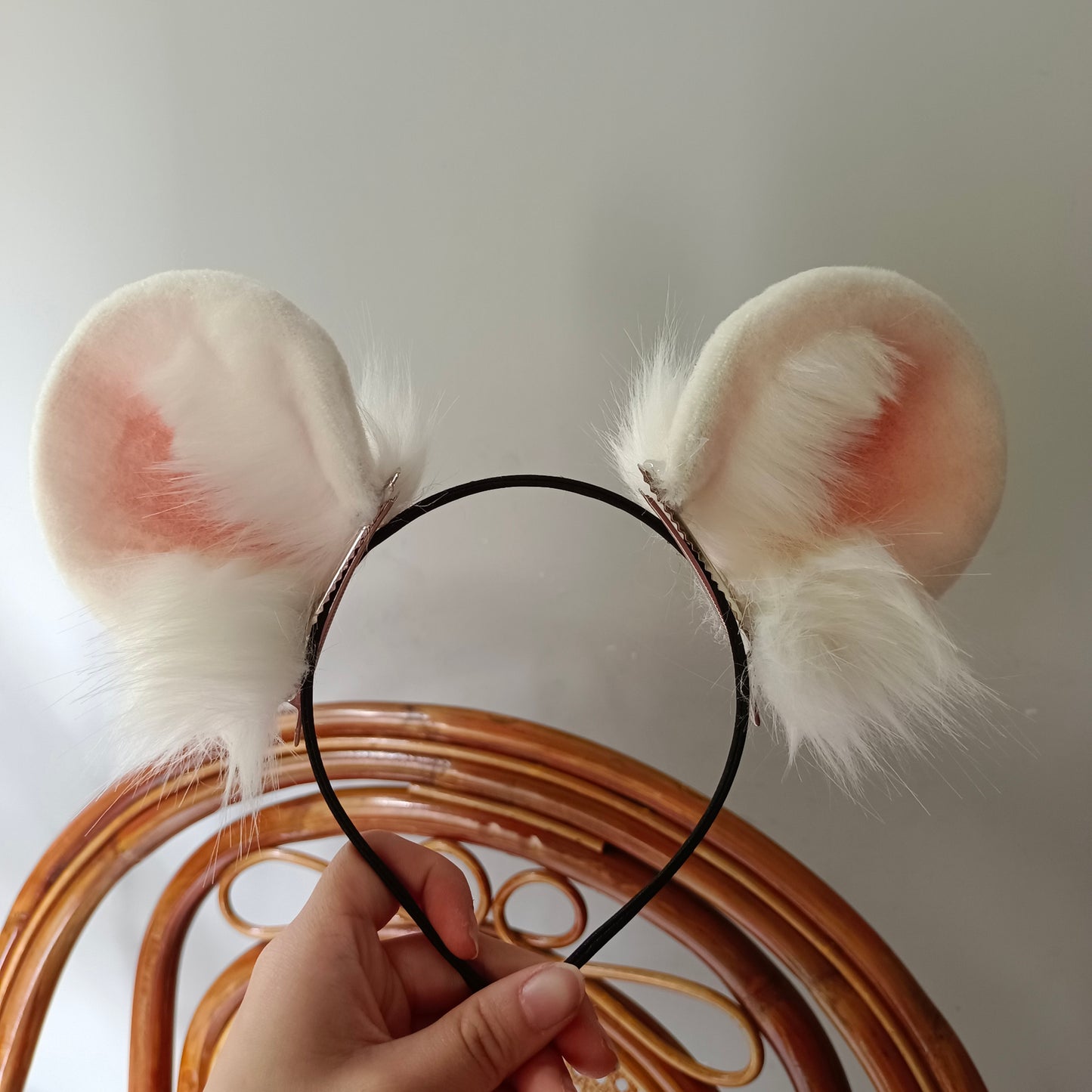 Cosplay Hamster Ears Mouse headband Cosplay Bear Headdress Hairclips Cosplay Hamster Costume Accessories Custom Animal Ears Furry Ears Faux Fur