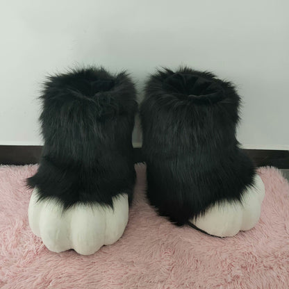 Cosplay Paw Cosplay Claw Furry Bear Plush Paw Gloves Cosplay Feet Bear Feet Accessories Bear Costume Hand Cover with Nail Bear Fursuit
