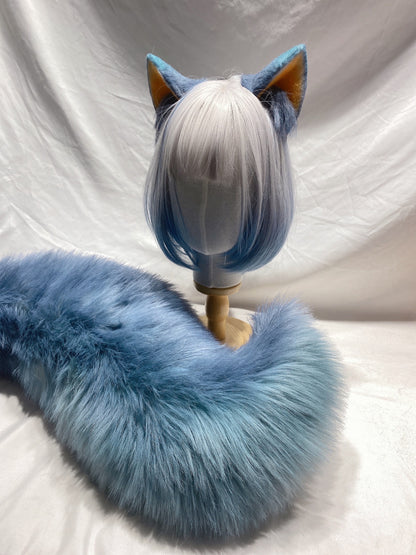 Cosplay Fox Ears Tail Kit Cosplay Headdress Hairband Cosplay Blue Fox Costume Accessories Custom Animal Ears