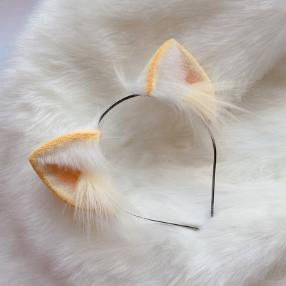 Cosplay Cat Heaband Cosplay Fluffy Cat Headdress Hairband Cat Ears Costume Accessories Furry Ears Faux Fur Custom Animal Ears