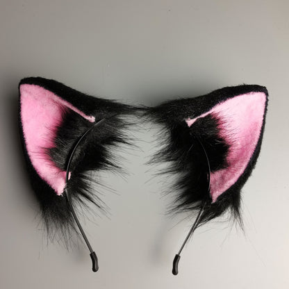 Cosplay Cat Ears Tail Kit Cosplay Cardcaptor Sakura: The Movie Headdress Hairband Black Cat Ears Costume Accessories