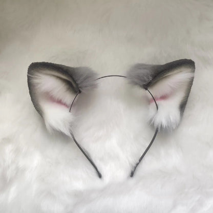 Cosplay Cat Ears Kit Cosplay Headband Hairband Cosplay Grey Cat Costume Animal Accessories