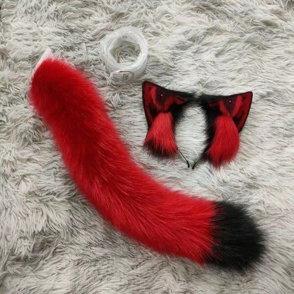 Cosplay Cat Ears Tail Kit Cosplay Headband Hairband Cosplay Cat Costume Accessories Custom Animal Ears