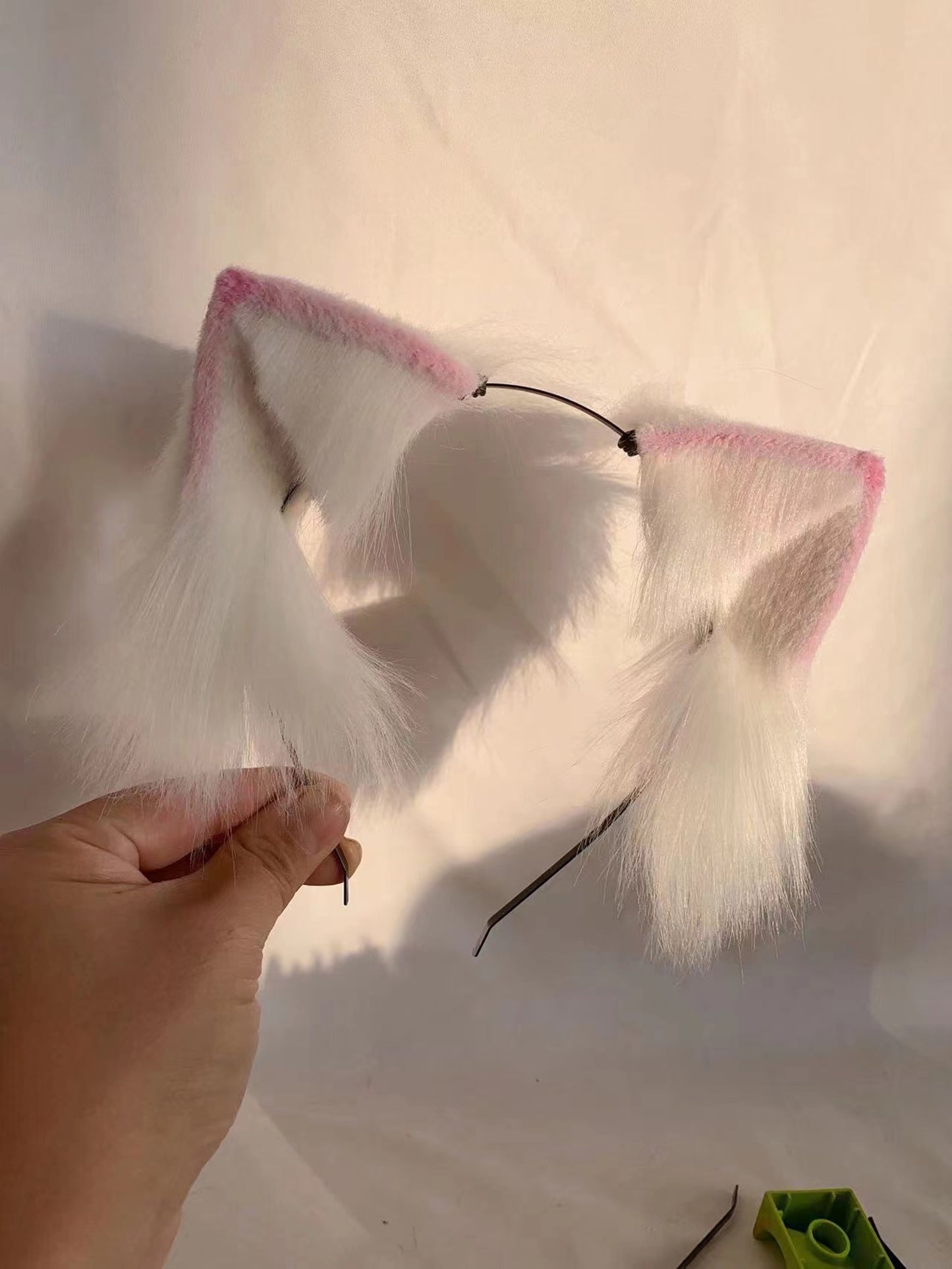 Cosplay Cat Ears Tail Kit Cosplay Cat Headband Hairband Pink Cat Ears Costume Accessories Custom Animal Ears