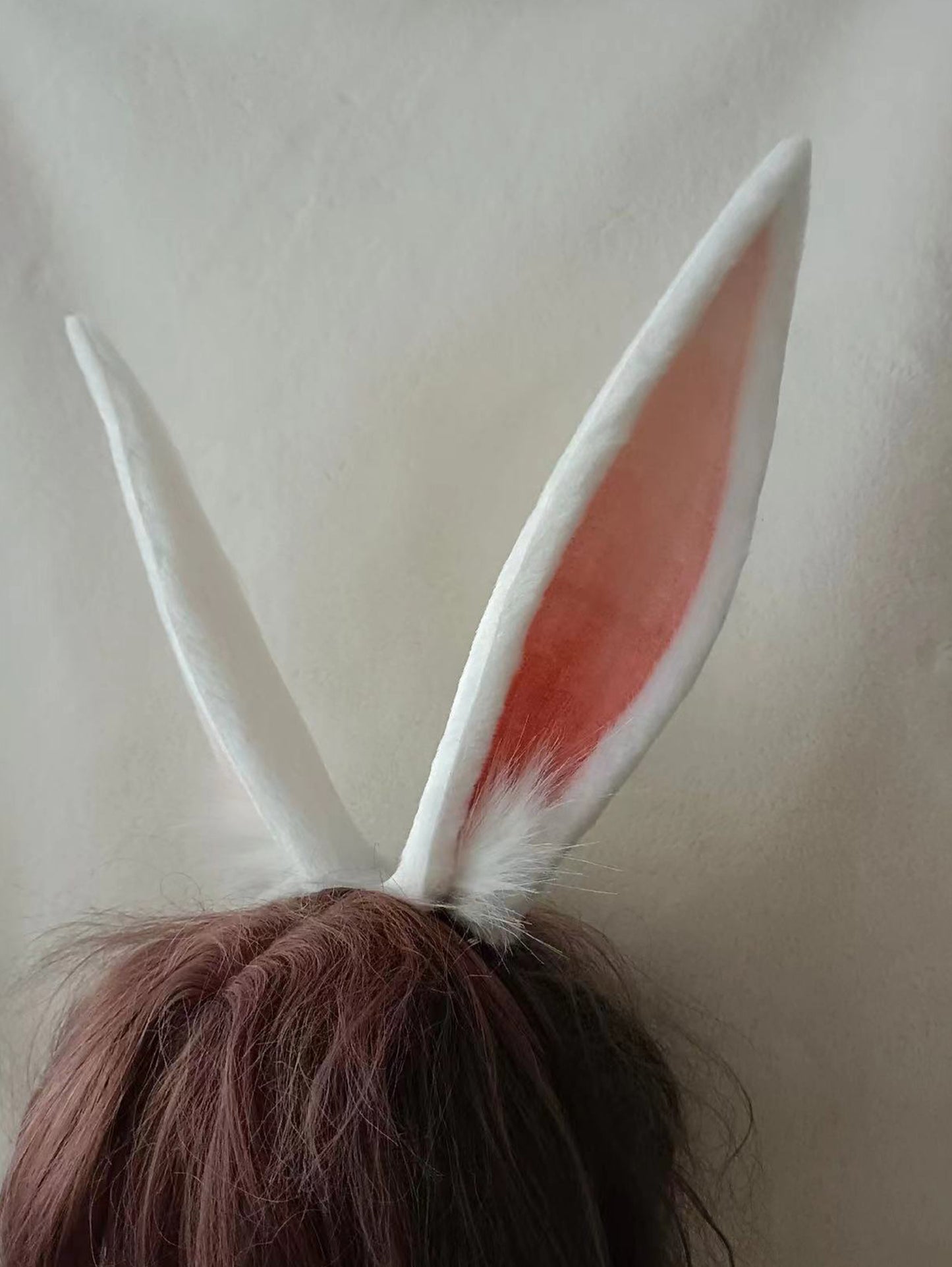 Cos Bunny Ears Kit Cosplay White Rabbit Headband Hairband Cosplay Bunny Ears Costume Accessories Halloween Cosplay Animal Ears Furry Ears Faux Fur