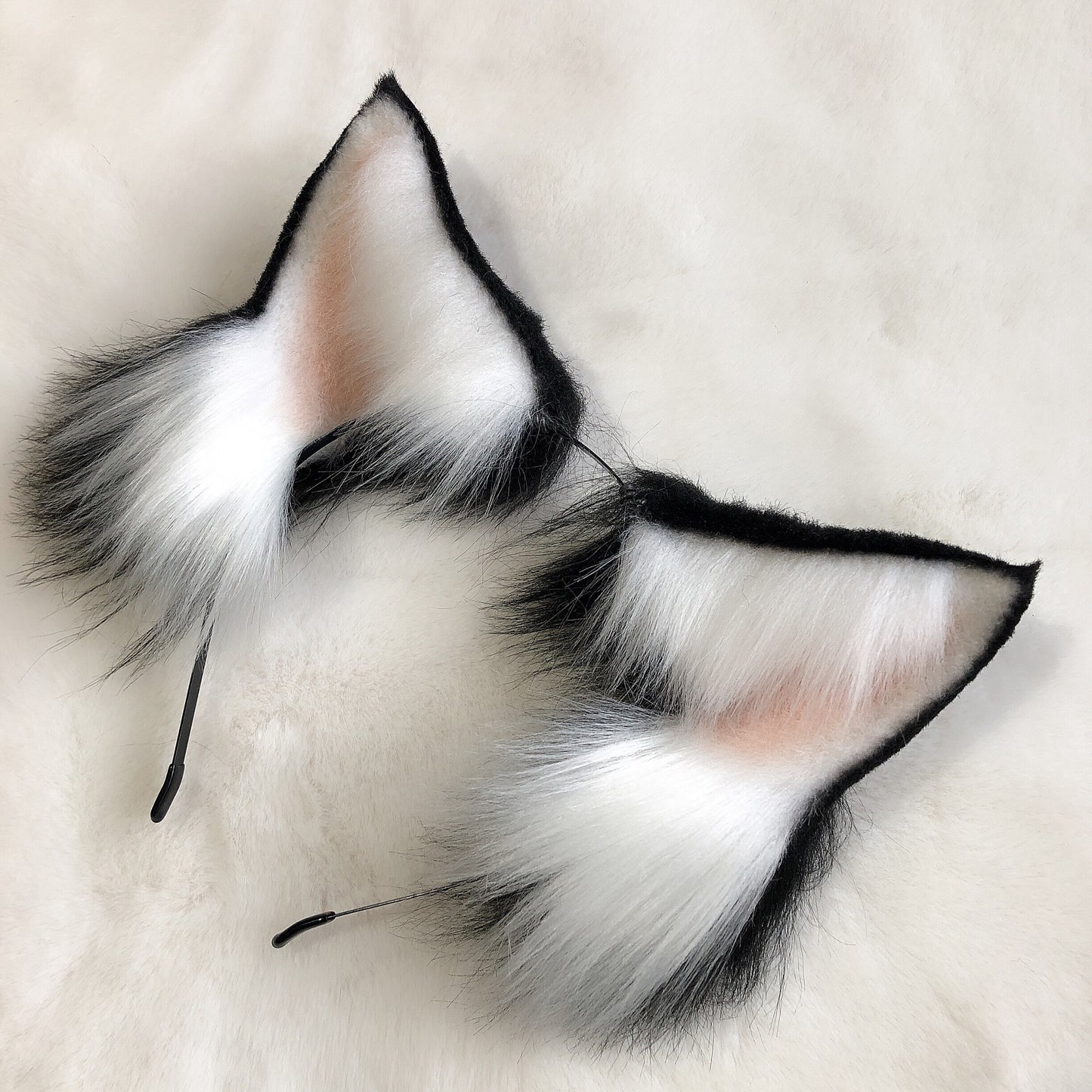 Cosplay Husky Ears Tail Kit Cosplay Headdress Hairband Cosplay Alaskan Malamute Ears and Tail Costume Accessories