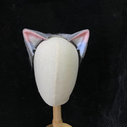 Cosplay Cat Heaband Cosplay Blue-Pink Cat with Pink Headdress Hairband Cat Ears Costume Accessories Custom Animal Ears