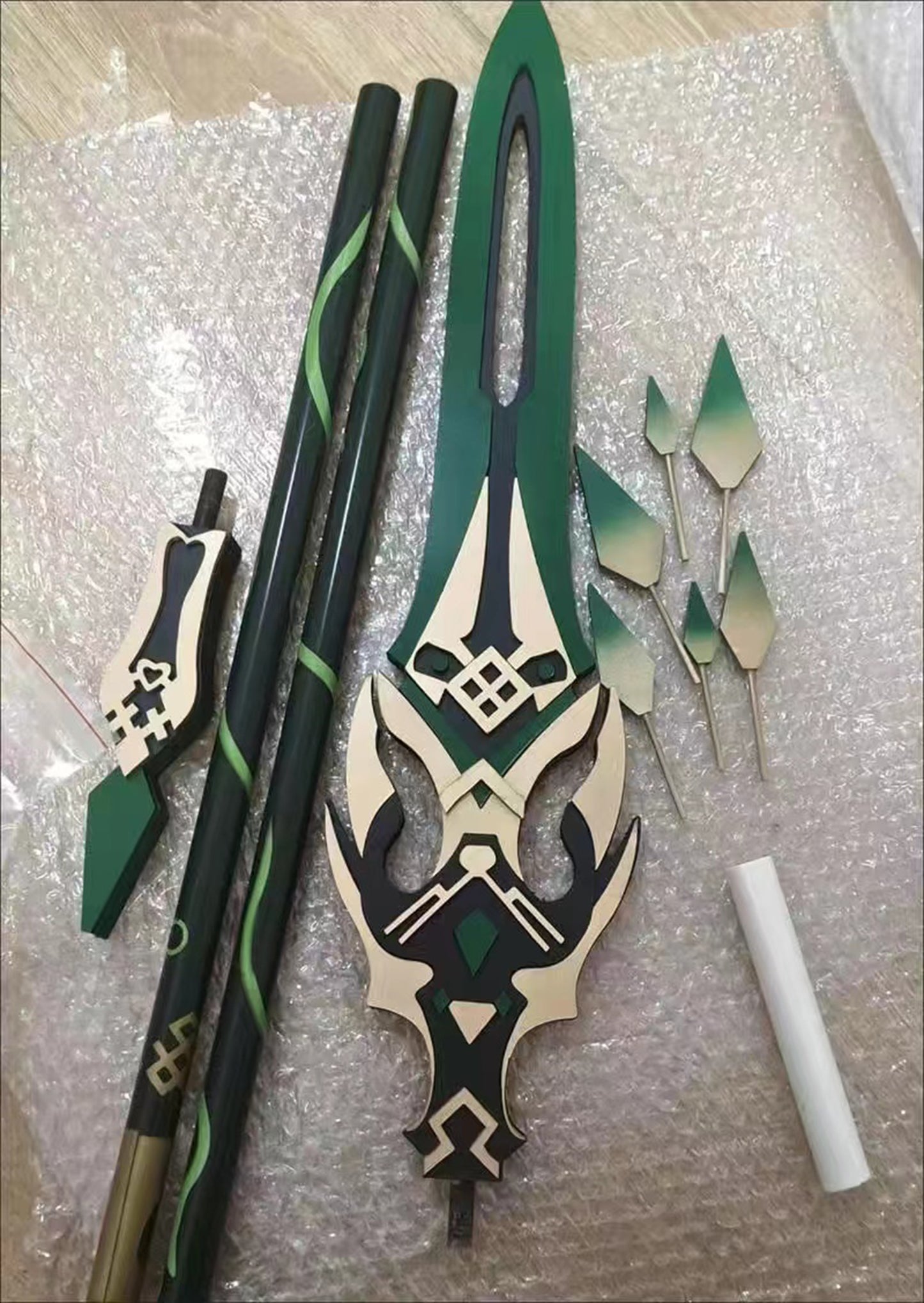 Xiao Weapon Wood Xiao Primordial Jade Winged-Spear Genshin Impact Weapon Cosplay Accessories Other Cosplay Prop