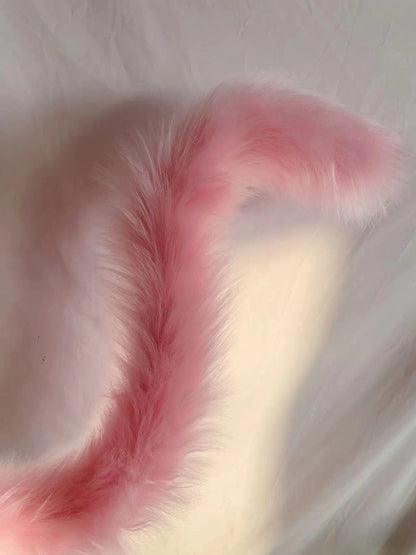 Cosplay Cat Ears Tail Kit Cosplay Cat Headband Hairband Pink Cat Ears Costume Accessories Custom Animal Ears